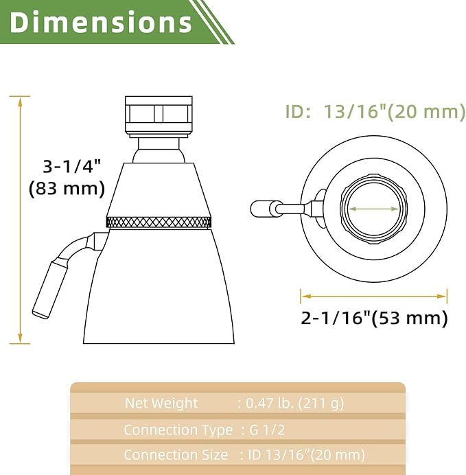 APLusee Matte Black High Flow Replacement Shower Head, Metal Brass Flexible Bathroom Shower Sprayer