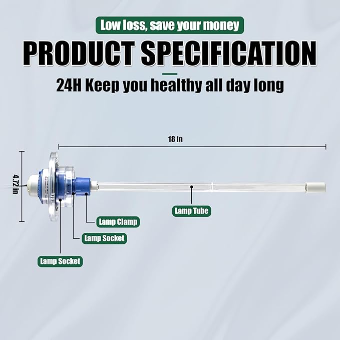 50-BUVAS-E is a Set of Air Care Lamp for AC Systems,for Air Quality Support Units in HVAC Ducts and Air Conditioning Coils,and Lamps Specifically Designed for HVAC Duct Maintenance