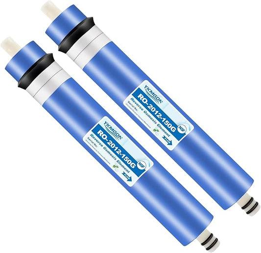 2 Pack 150GPD RO Membrane,2012-150G Reverse Osmosis Membrane Replacement Water Filter,for Under Sink Home Drinking RO Water Purifier System