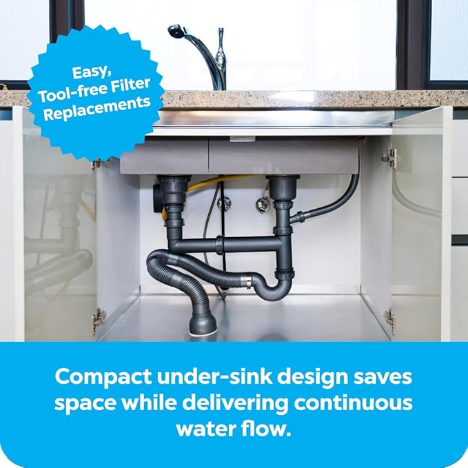 Clearbrook Dual Filter System – Kitchen Sink Water Filter, 12" Pre-Filter & Gen4 Filter, Under Sink Water Filter, Dual Stage Filtration, Kitchen Sink Compatible, 8000 Gallons Capacity