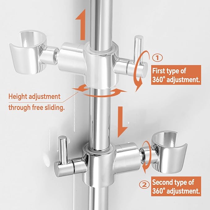 YDmeet Filtered Handheld Showerhead with 30-Inch Shower Slide Bar Set, 3-Mode Spray Setting, Long Metal Hose, Extra 6 Packs Replacement Mineral Balls for Refills, Chrome