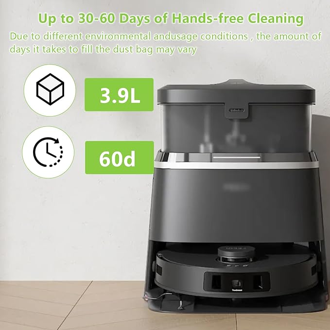 12 Pack Replacement Dust Bags for Yeedi M12 PRO+ Robot Vacuum Cleaner Spare Parts Accessories, 3.9L Large Capacity Dirt Disposable Vacuum Bags