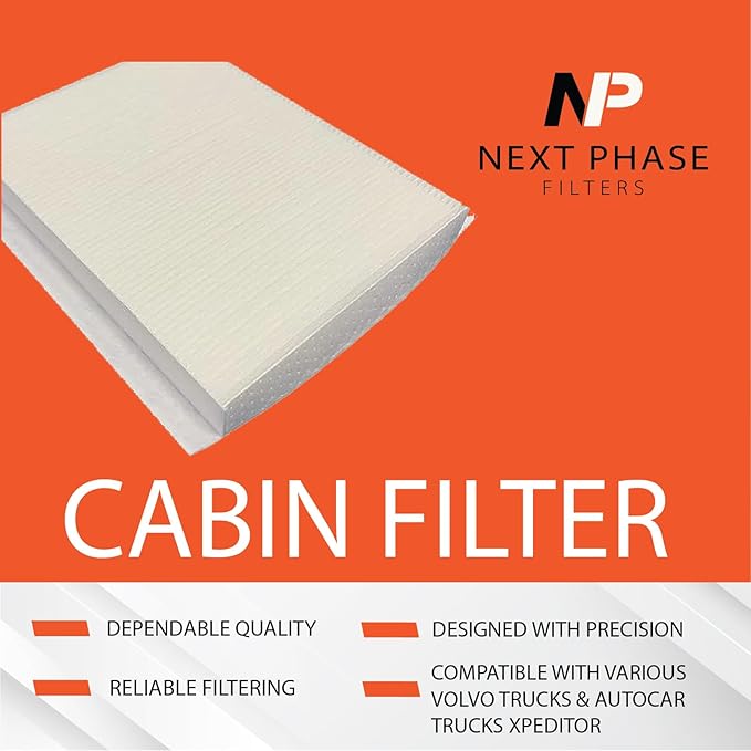 Cabin Air Filter Replacement - Pack of 1 - Made in USA - Compatible with Various Volvo Trucks VAH/VH/VHD/VNM/VN & VNL/VNL 300/VNX/VT/9700 Series, Autocar Trucks Xpeditor - Replaces O.E. 20435801