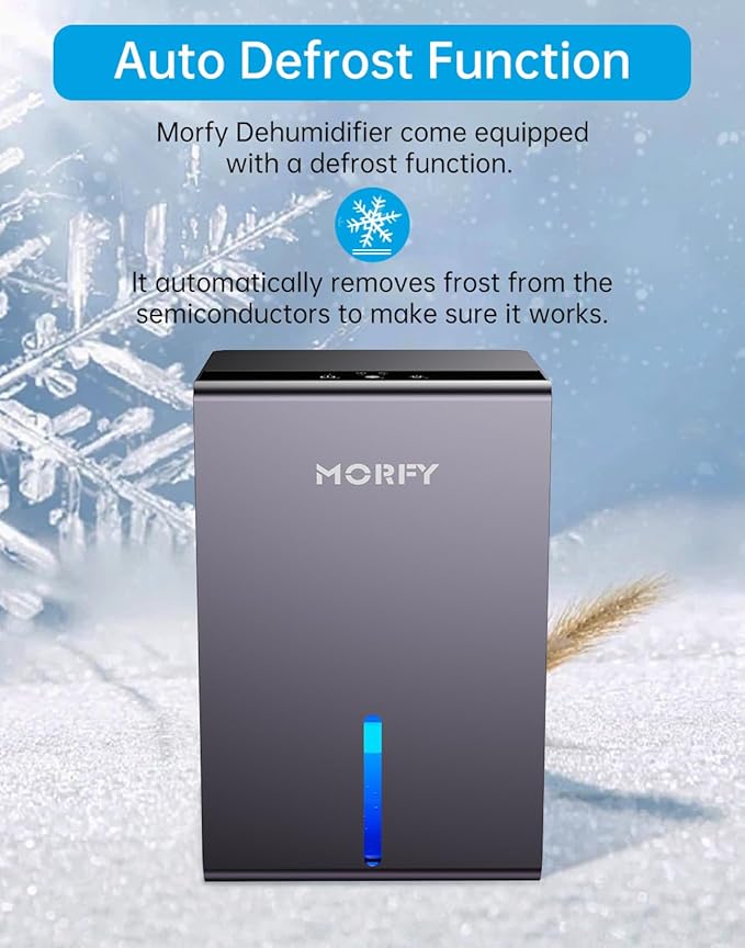 MORFY Dehumidifier, Small Dehumidifier for Bedroom Bathroom RV with Auto Shut Off, Compact Quiet Dehumidifiers for Room Home Closet Laundry Room