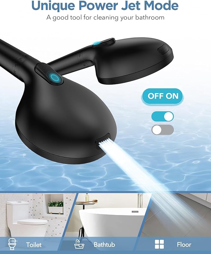 Handheld Shower Head with Filter Matte Black - High Pressure 10 Spray Modes Filtered Shower Head with Hose, Bracket and Hard Water Shower Filters to Remove Chlorine and Heavy Metals