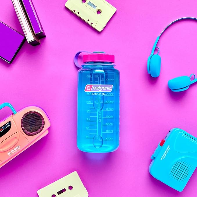 Nalgene Leak Proof Tritan BPA-Free Water Bottle - 32 oz Wide Mouth - Made in the USA for Outdoor Use & Daily Hydration (Surfer)