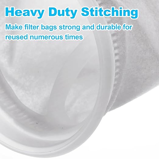 12 Pack 4" x 14" Filter Socks 4 Inch Ring by 14 Inch Long 200 Micron Filter Bag, Felt Filter Sock for Aquarium, Industry, Chemical, Water Liquid Filter Bags