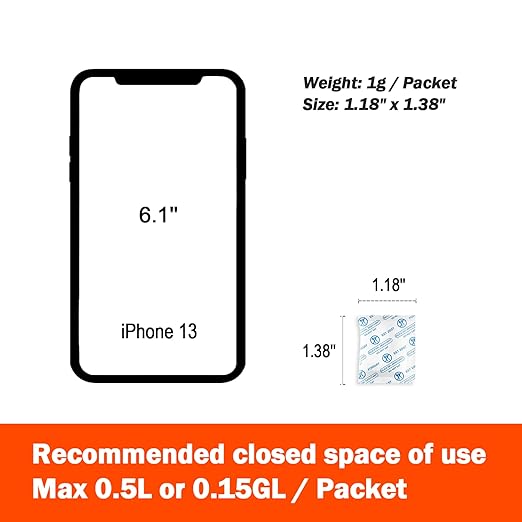 1 Gram 2000 Packets Fonday Food Grade Silica Gel Desiccants Packs Moisture Absorbers Dehumidifier