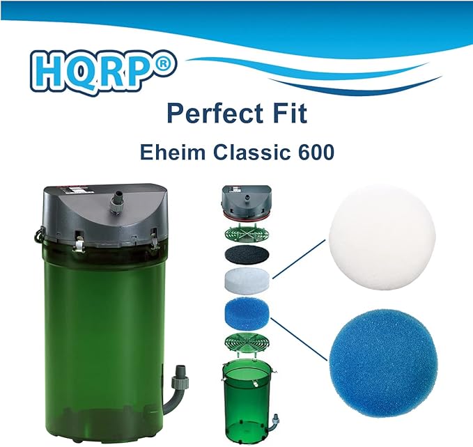 HQRP Fine and Coarse Media Filter Pads (3+2) Compatible with Eheim Classic 600/2217 External Aquarium Canister Filter