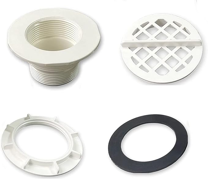 Threaded Inlet Strainer Kit Replacement for Above Ground Pool Setup and Pool Sand Filter Pump (with Filter Nut and Rubber Washer)