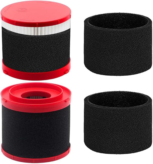 2 Pack 49-90-1900 HEPA Vacuum Filters with 4 Pack 49-90-2015 Sponge Filters Fit for Milwaukee Cordless M18 2 Gallon 0880-20 & FUEL Packout 0970-20, M12 FUEL 1.6 Gallon 0960-20 Wet Dry Vacuum