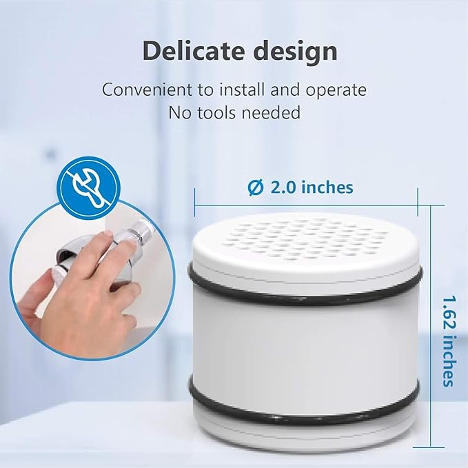 Waterspecialist WHR-140 Shower Filter Replacement Cartridge for Culligan® WHR-140, WSH-C125, ISH-100, HSH-C135, Shower Head Water Filter, with Advanced KDF Filtration Material, Pack of 2