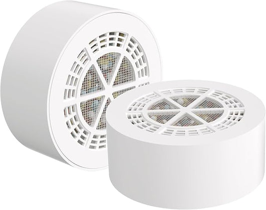 PUREPLUS Bathtub Bath Water Filter Replacement Cartridge, 8 Stages 2500 Gallons Filtration, Reduces Chlorine & Heavy Metals, Replacement for Standard Bathtub Bath Water Filter, 2PACK