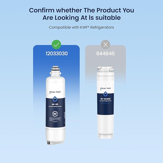 GLACIER FRESH Replacement for Bosch 11025825 Ultra Clarity Pro Refrigerator Water Filter BORPLFTR50, Compatible with KWF 2000, 12028325, 11032531, BORPLFTR50, WFC100MF, B36CT80SNS, B36CL80ENS (2 Pack)