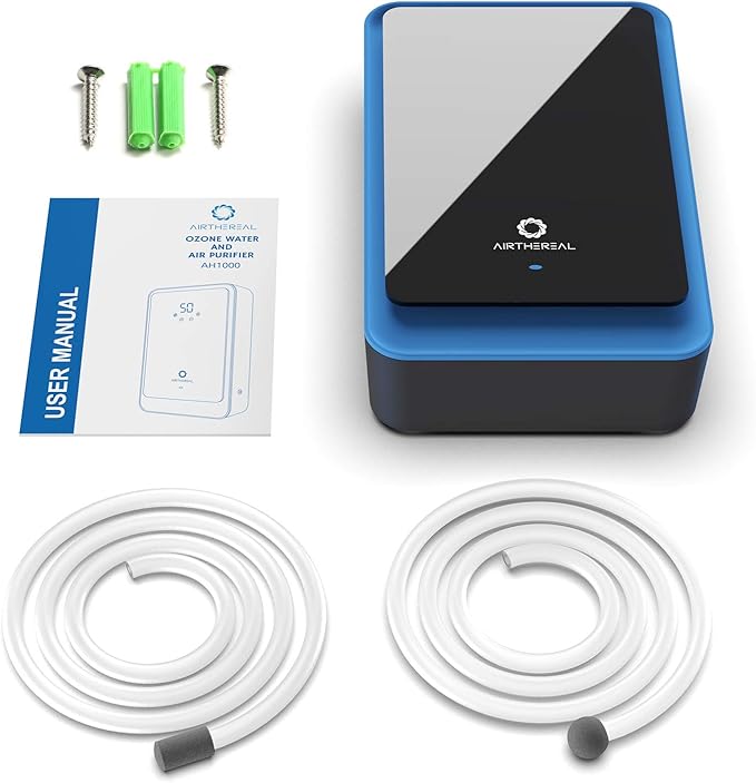 Airthereal AH1000 Portable Ozone Machine for Water and Air - 1000 mg/h, Multipurpose Liquid Ozonator with Negative Ion and Timer