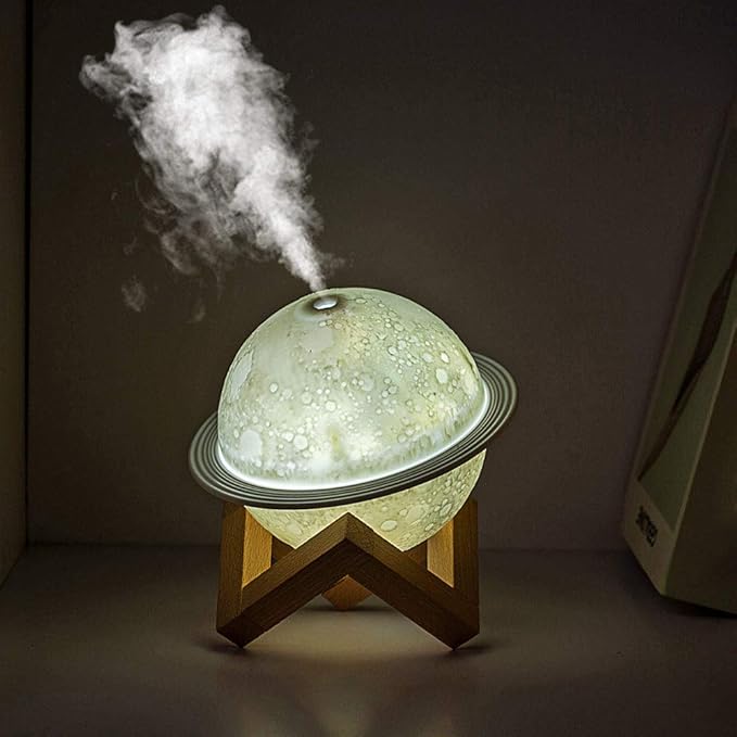 Moon Lamp Humidifier, 2 in 1 Moon Night Light & Humidifiers with USB Recharge, 3 Colors 3D LED Moon Light with Stand, Aromatherapy Diffuser for Kids Friend Lover Birthday Gift Bedroom Home Decor 200ml
