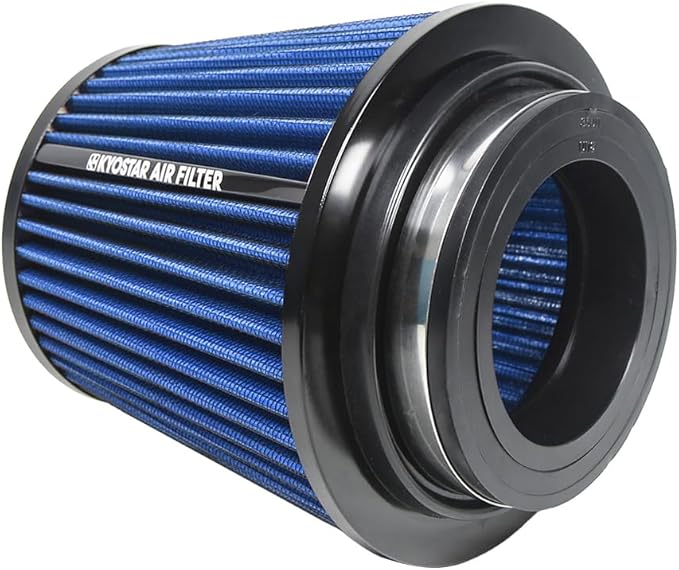 Kyostar 3/3.5/4inch Inlet Cold Air Intake Cone Replacement Performance Washable High Flow Dry Air Filter, Blue