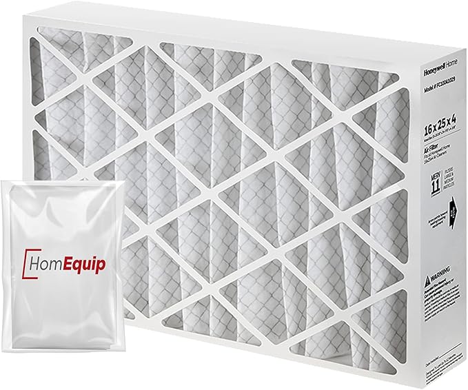Furnace Filters 16x25x4 - HVAC Air Filter Replacement FC100A1029 Merv 11 with Homequip Easy Disposal Bag (1 Pack)