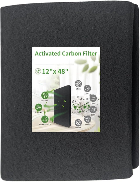 Cut to Fit Activated Carbon Air Filter 16" x 48" –Replacement Charcoal air Filters - Carbon Filter Sheet for Air Purifier, Window AC Air Vent and More-1PC