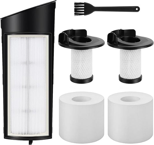 Vacuum Filter Replacement for Shark ICZ362H IC160 IC162 - Accessories Parts for Shark Vertex Pro Powered Lift-Away Cordless Vacuum- 2 Foam Filter and 2 Pre-Motor Filter 1 HEPA Filter and 1 Brush