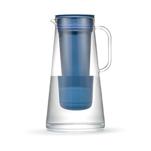 LifeStraw Home Pitcher BPA Free Plastic 7 Cup Stormy Blue