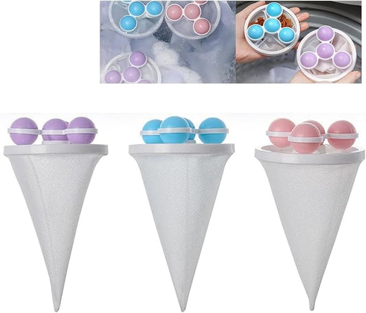 Floating Hair Filtering Mesh Removal, Pet Hair Catcher Filter Bag, Floating Pet Fur Catcher, Reusable Lint Catcher Hair Remover for Laundry Washing Machine (3PCS)