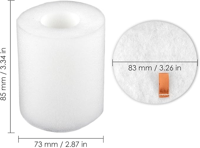 (8 Sets) Replacement Foam Filters (3.7" High) Compatible With Shark AV2501S AV2501AE RV2520AOUS UR1005AE R101AE RV1001AE AV912S RV1000 AV970 AV993 AV1002AE Robotic Vacuum Cleaner, Replace #106KY1000AE