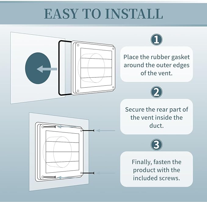 4/5/6-Inch Dryer Vent Cover Outdoor for House, Exhaust vent Wall Vent Outside (Louvered design 4-Inch)