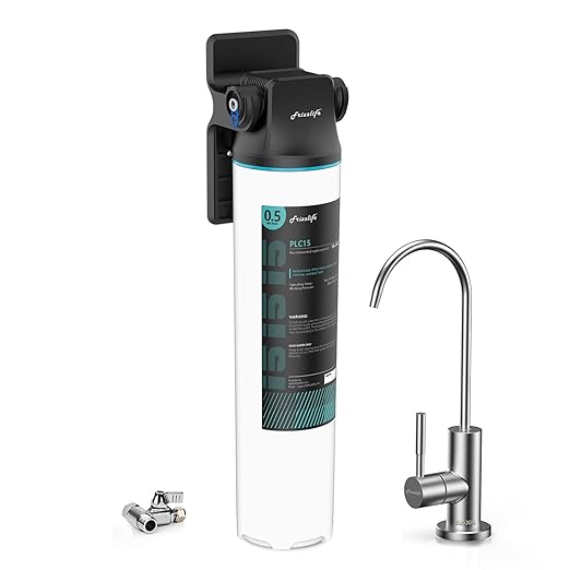 Frizzlife SW15F Multi-Layer Under Sink Water Filter, Reduces Chlorine, Lead, Fluoride, Heavy Metals, VOCs, Bad Taste & Odor, NSF Certified, 5min DIY Install, 3s Replacement