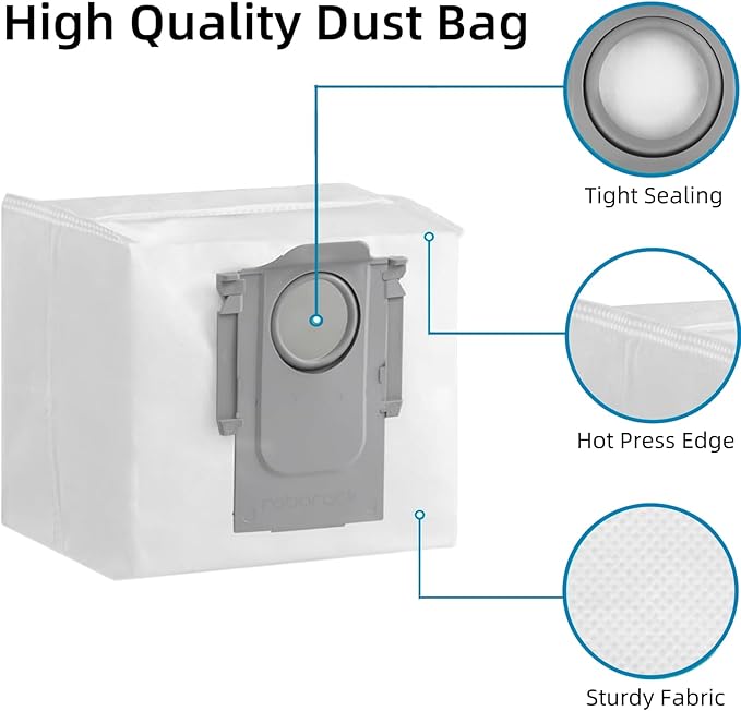 Accessories Kit for Roborock Qrevo Master Robot Vacuum Cleaner, 2 Main Brush, 6 Dust Bags, 4 Mop Cloth, 4 HEPA Filters, 4 Side Brushes, Replacement Parts Spare Repair Attachments