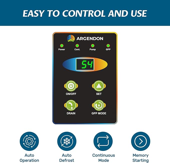 ARGENDON Commercial Dehumidifiers with Pump and Drain Hose for Crawlspace, Basement, 120 PPD Energy Star Crawl Space Dehumidifier for Large Spaces, Job Site, Auto Defrost, 5-Year Limited Warranty