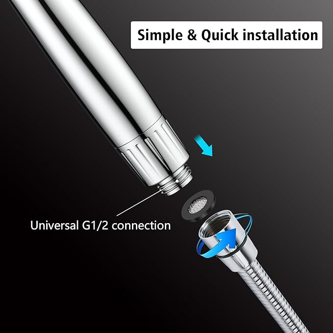 SUMERAIN Shower Filter Head for Hard Water - 9-Spray Modes Shower Head with Filters, FOF Scale Prevention & Vitamin C Skin Care, 3-Month Replacement Filter (Fits Arizona/Texas/California) Chrome