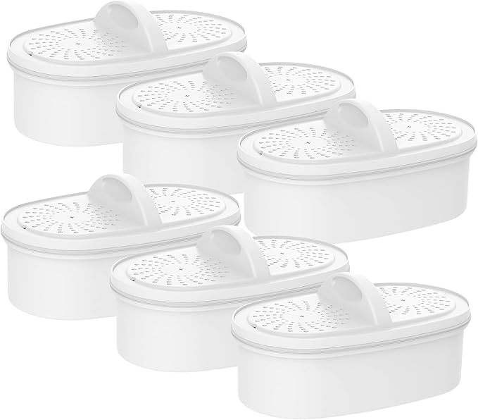 Replacement for All Waterdrop Pitcher and Dispenser Filtration Systems, Fits Waterdrop WD-PF-01A Plus, Reduces PFAS, PFOA/PFOS, Chlorine, Last Up to 200 Gallons (Pack of 6), AQUA CREST