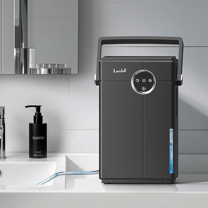 Small Dehumidifier with Drain Hose, Portable Dehumidifier for Bathroom, 118oz Dehumidifiers for Home 800 sq ft with 7 Colorful Light, Quiet Dehumidifiers for Bedroom RV Closet Basement