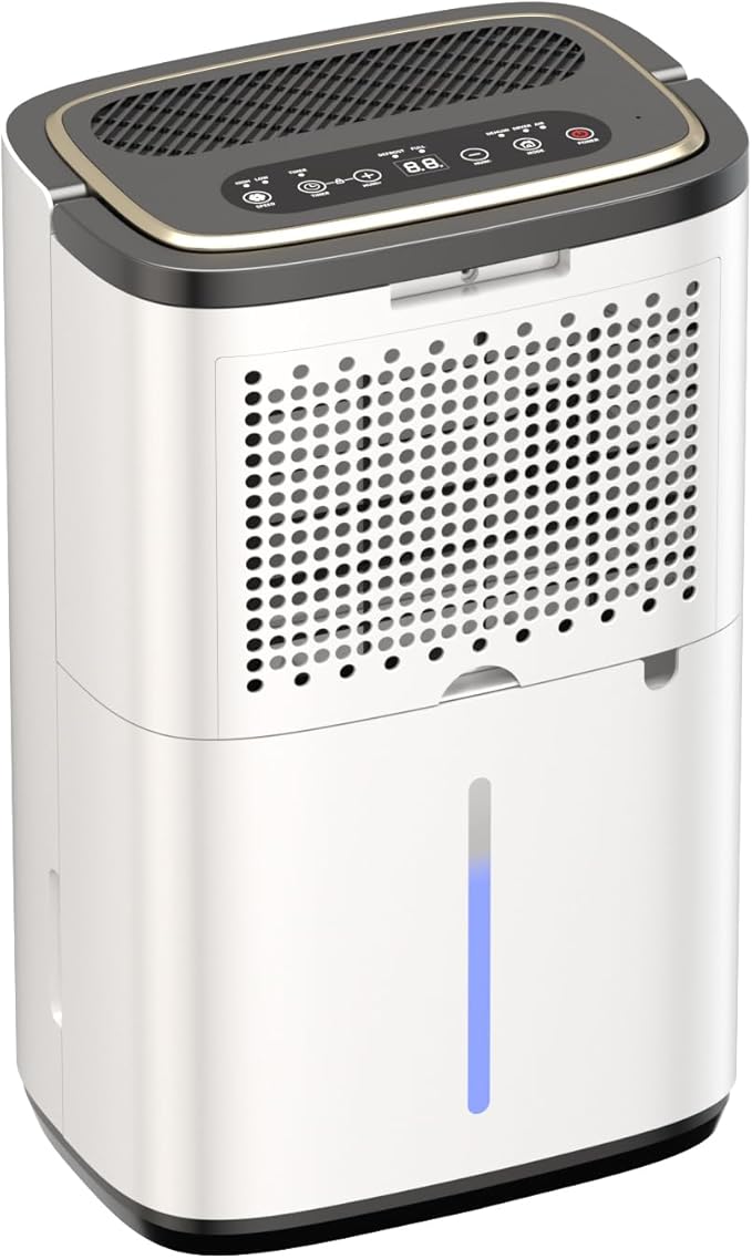55 Pint/Day Dehumidifier- 5200 Sq. Ft. Large Dehumidifiers with Hose for Large Basement Rooms - Dehu/Dry/Air Mode Smart - Humidity Control with Pump, Child Lock, LED Display, Timer