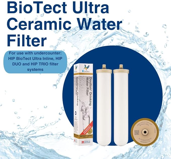 Doulton ¦ W9123050 ¦ 10" Biotect Ultra ¦ Authentic Drinking Water Ceramic Replacement Candle Element Filter ¦ 2504 ¦ White ¦ NSF Certified ¦ M12 Thread ¦