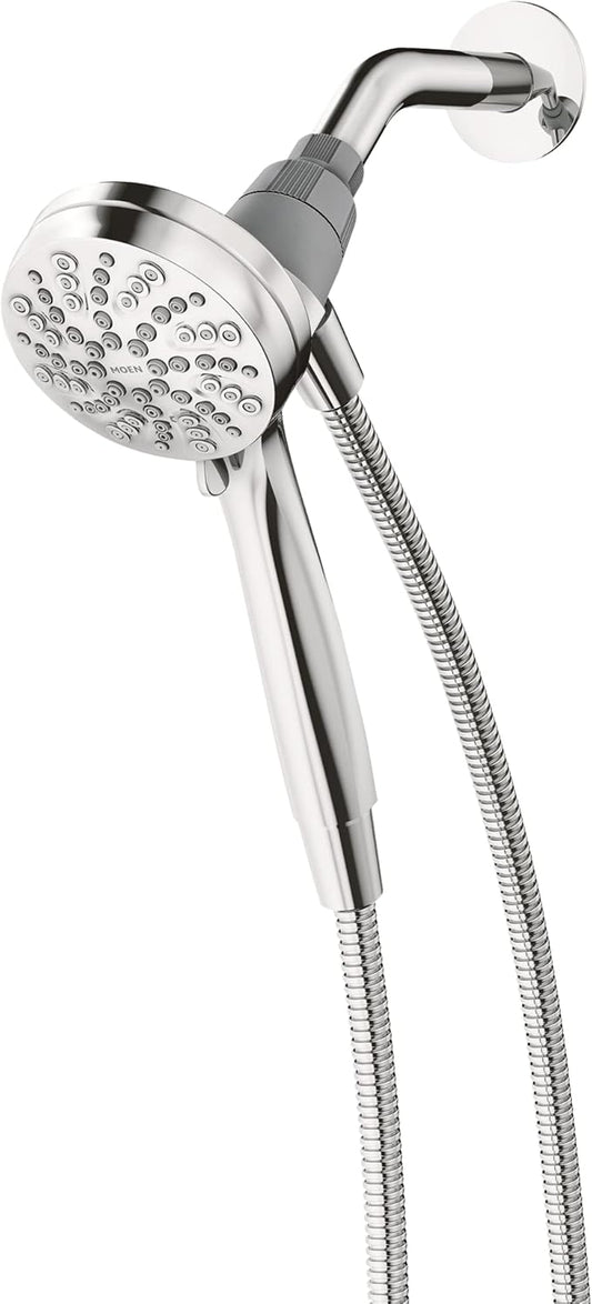 Moen Engage Magnetix Chrome 3.5-Inch Six-Function Detachable Handheld Showerhead with Magnetic Docking System, 26100