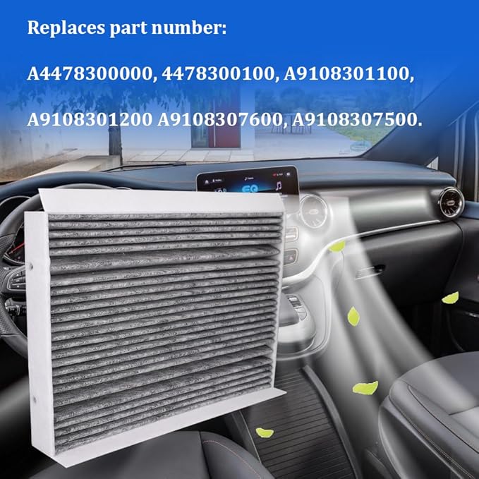 Cabin Air Filter A4478300000 9108301100 Fits for Mercedes Sprinter 1500 2500 3500 4500 Van Freightliner Sprinter 1500 2500 3500 Van Airsteam Atlas Interstate