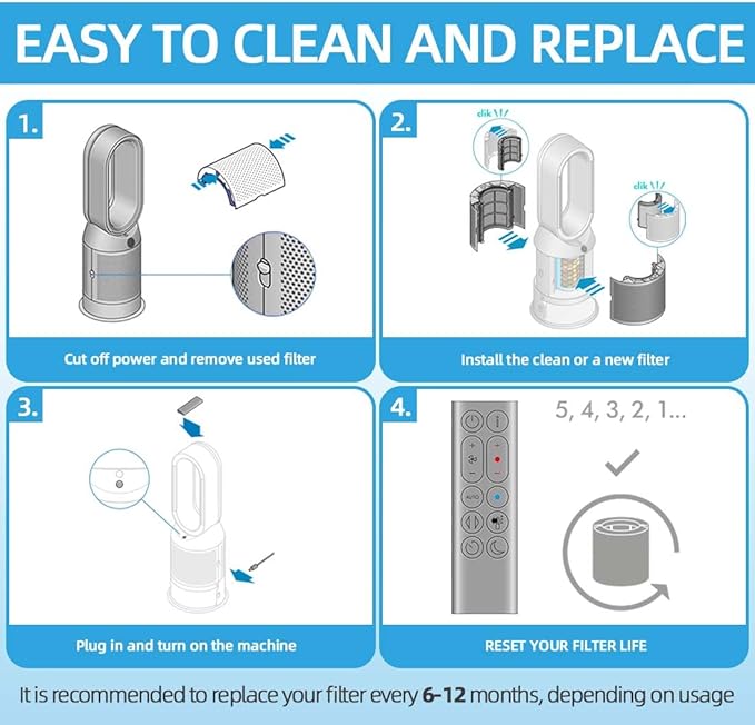 TP10 Replacement Filter for Dyson Air Purifier TP10 TP7A TP06 TP09 TP07 HP07 HP06 HP09 HP10 PH01 PH02 Pure Cool Hot Fan, 2-in-1 360° Combi Glass Carbon Filter, Part #965432-01 - 2 Pack