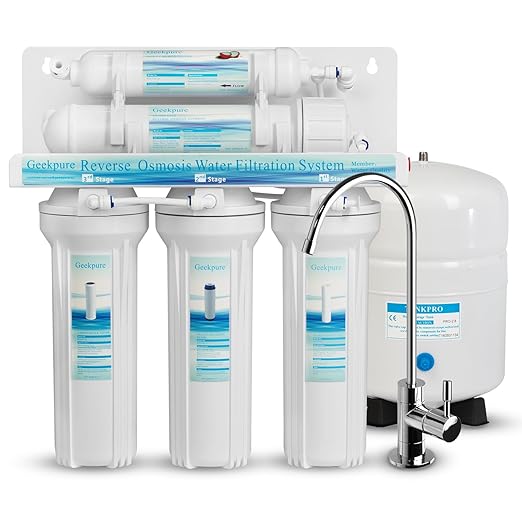 Geekpure 5-Stage Reverse Osmosis Drinking RO Water Filter System-75GPD