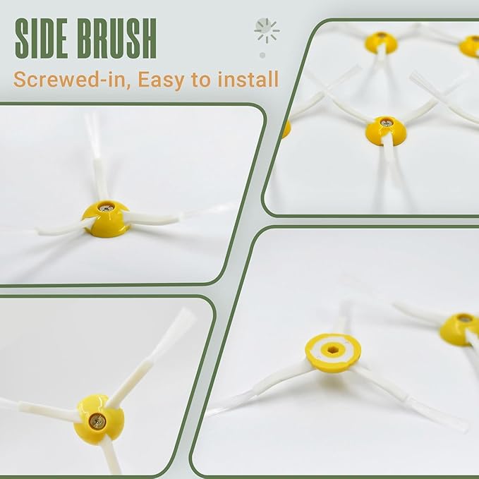 Replacement Parts Accessories Kit for iRobot Roomba 675 694 692 614 670 677 671 691 676 639 679 615 600 Series Robot Vacuum Attachment, 1 Front Caster Wheel,1 Bristle Brush, 6 Side Brush, 4 Filter