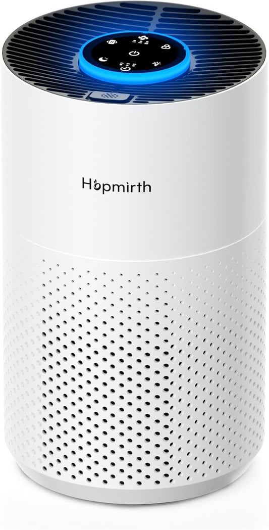 Upgraded Air Purifiers for Bedroom & Home with H14 True HEPA Filter, Covers Up to 880ft², 360° Air Intake, Quiet Pet Air Purifier, Fragrance & Timer, Removes Smoke, Pet Dander & Pollen, White