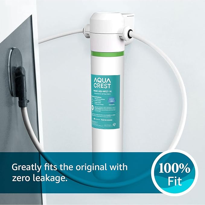 AQUA CREST FQK1K Under Sink Water Filter, NSF/ANSI 42 372 Certified, 1350 Gallons, Replacement for GE FQK1K, FQK2J, GXK185K and GX1S50R (Pack of 2)