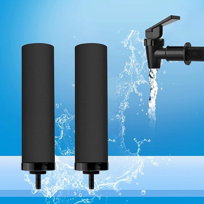 Huining 2PCS Black Water Filters - Household Gravity Water Filter System - Compatible With Berkey
