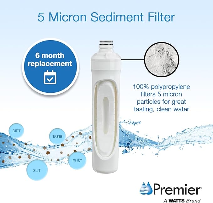 Watts Premier RO Pure Plus 4-Pack Filtration Kit for 4 Stage Pure Plus/Zero Pure Plus Reverse Osmosis System, Push Button Water Filter Replacement, Sediment Filter, Carbon Pre-Filter, VOC, Membrane