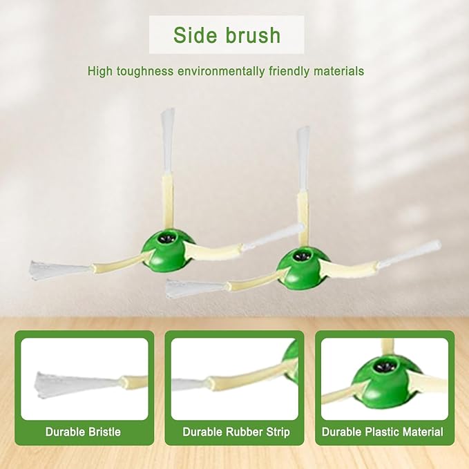 Compatible with Robot E, I & J Series, e5 e6 e7 i1 i1+ i2 i3 i3+ i4 i4+ i6 i6+i7 i7+ i8 i8+ Combo i5 i5+j5 j5+Robot Vacuum, Dual Multi-Surface Rubber Brushes & 8 HEPA Filter & 8 Edge-Sweeping Brushes