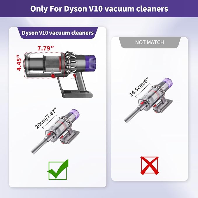 Upgraded Dust Bin Replacement Compatible With Dyson Cyclone V10 Animal,V10 Total Clean,V10 Absolute,V10 Animal,SV12 Vacuum Canister Bin for Part No.969509-01 with 1 HEPA Filter