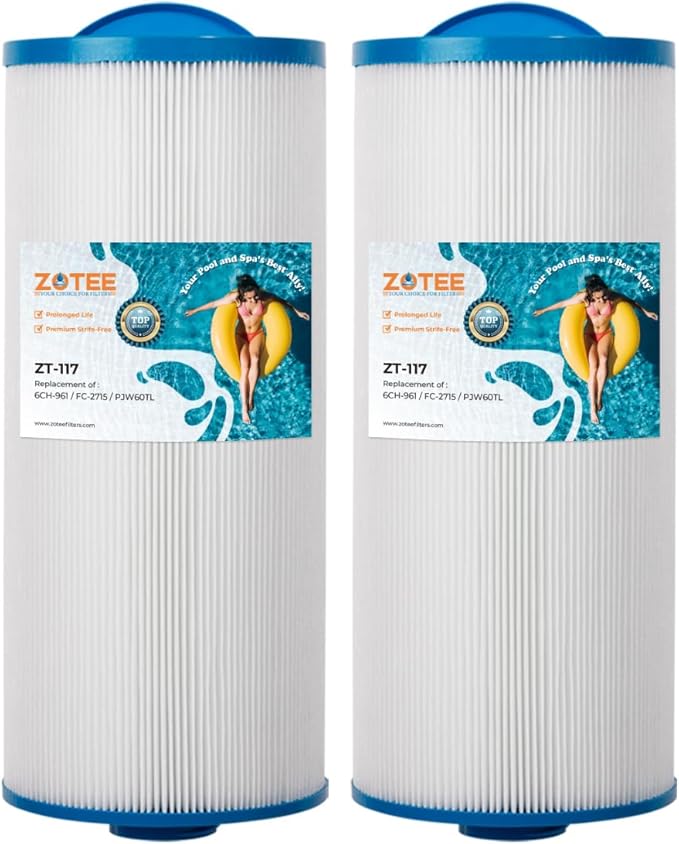 ZOTEE Spa Filter Replaces PAS-1342, Jacuzzi J300, 6541-383, Darlly 60605,PJW60TL, Filbur FC-2715, 6CH-961, PJW60TL-OT-F2S, Hot Tub Filter, 2 Pack