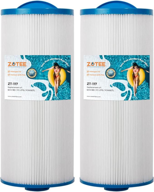 ZOTEE Spa Filter Replaces PAS-1342, Jacuzzi J300, 6541-383, Darlly 60605,PJW60TL, Filbur FC-2715, 6CH-961, PJW60TL-OT-F2S, Hot Tub Filter, 2 Pack