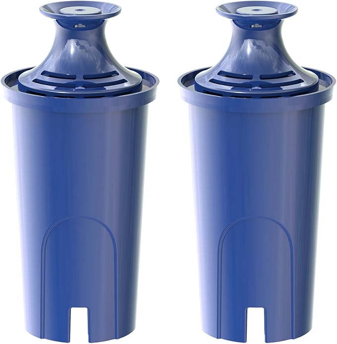 Replacement Alkaline Filters for All Brita® Pitchers and Dispensers, Fits Brita® Classic OB03, Mavea® 107007, and More, NSF/ANSI 42 Certified, Last Up to 2 Months or 40 Gallons (Pack of 2)